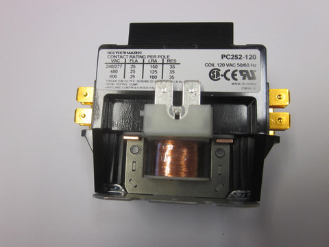 PC252-120 - Power & Controls Definite Purpose Contactor 25A, 2 Pole, 120V coil