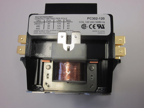 PC302-120 - Power & Controls Definite Purpose Contactor 30A, 2 Pole, 120V coil